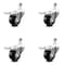 Service Caster 3 Inch Phenolic Swivel 12mm Threaded Stem Caster Set with Total Lock Brake SCC-TSTTL20S314-PHR-M1215-4 - alternate 1
